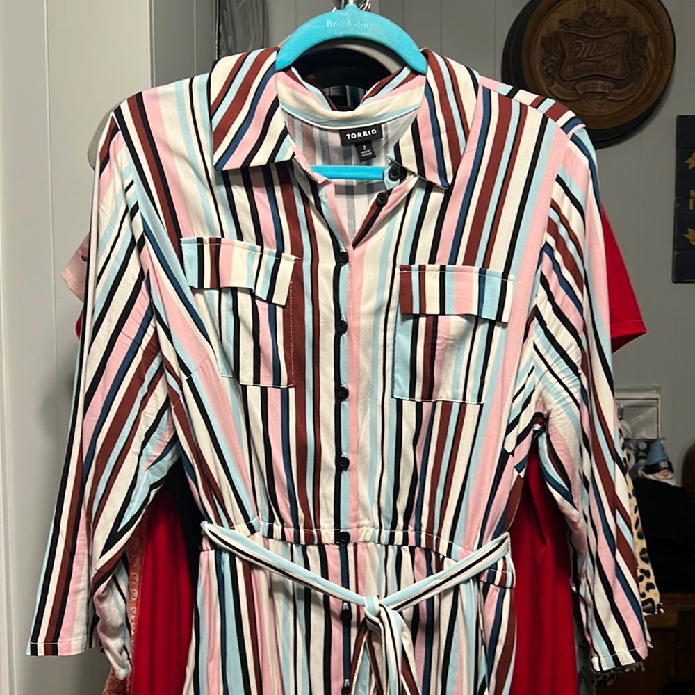 Pink/blue/purple Stripe Dress